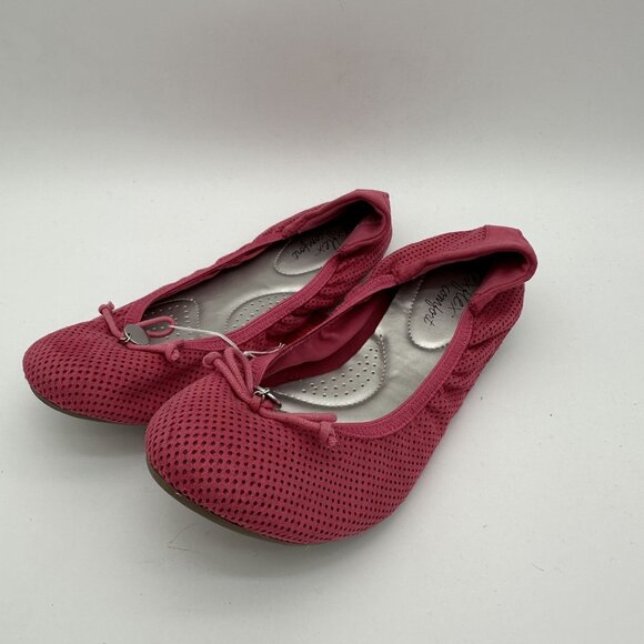 Dexflex Comfort Perforated Pink Ballet Flats Soft Flexible Slip On Shoes - Picture 1 of 6
